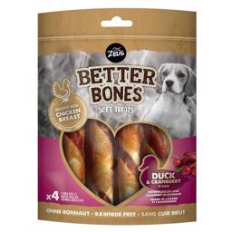 Zeus Better Bones Soft Rolls Large Rawhide Free Duck & Cranberry 4st